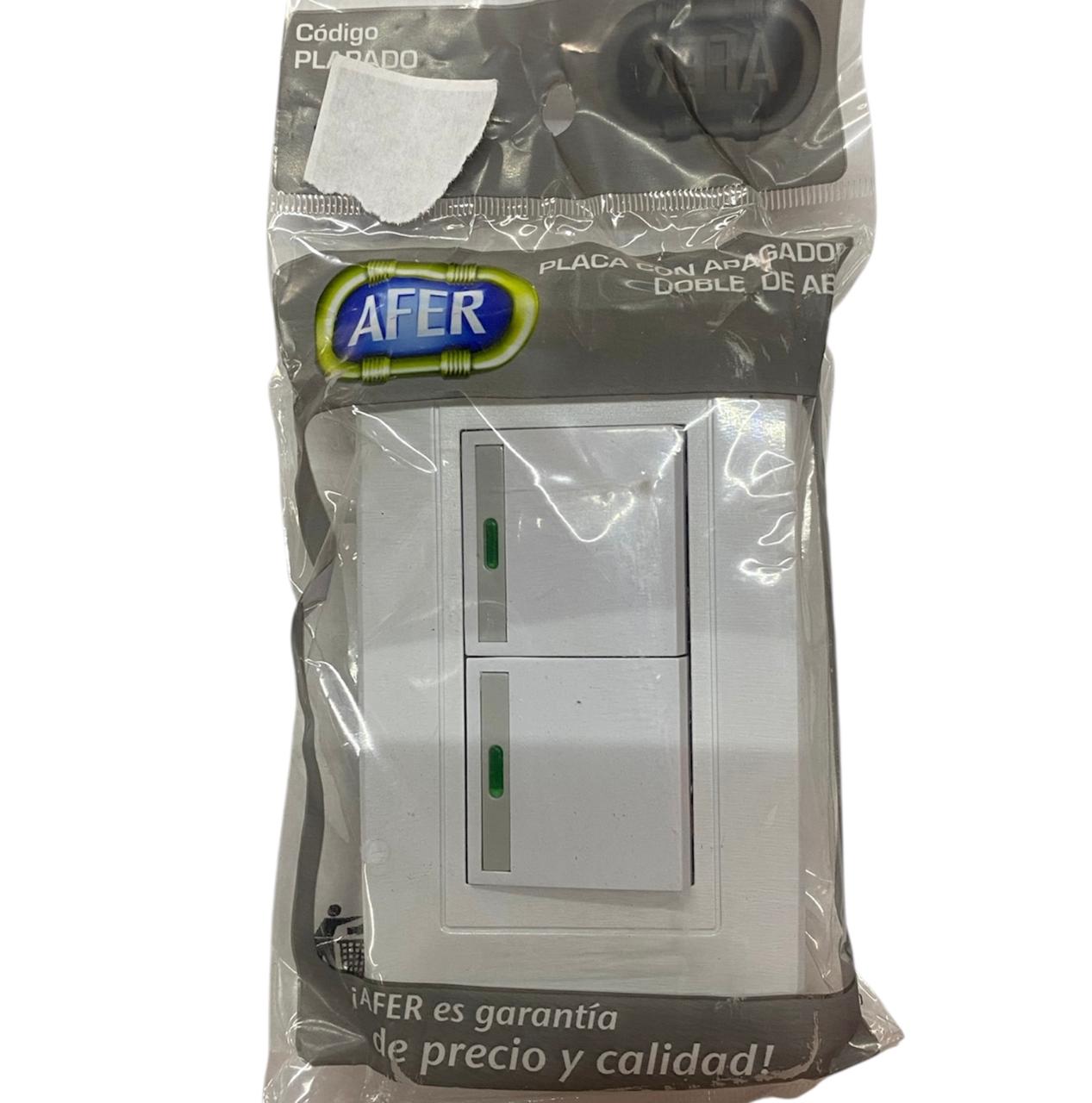 Apagador Doble Con Placa Afer